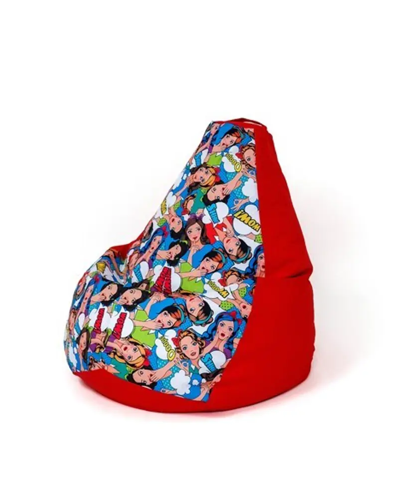 ⁨Sako sack pouffe pear print red-women L 105 x 80 cm⁩ at Wasserman.eu