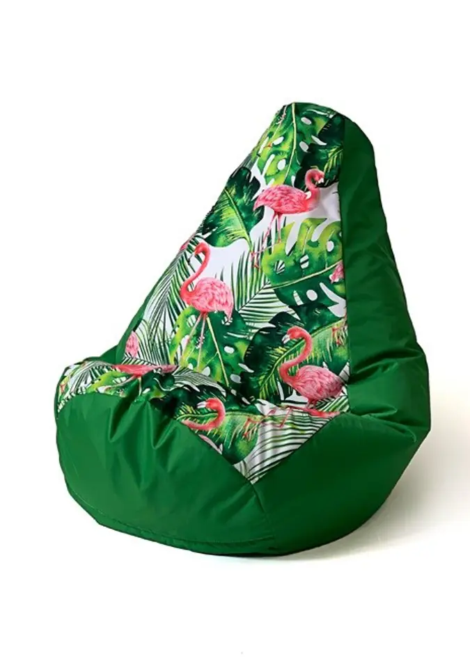 ⁨Sako bag pouffe pear print green-flaming XL 130 x 90 cm⁩ at Wasserman.eu