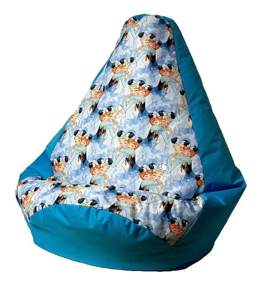 ⁨Sako bag pouffe pear print blue - Frozen L 105 x 80 cm⁩ at Wasserman.eu