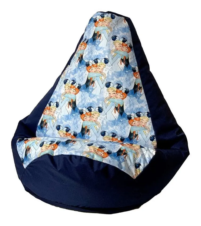 ⁨Sako bag pouffe pear print navy blue - Frozen L 105 x 80 cm⁩ at Wasserman.eu