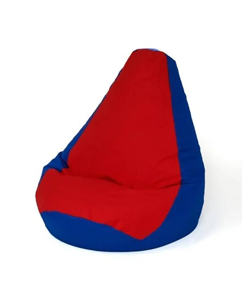 ⁨Sako bag pear-shaped pouffe dark blue-red XL 130 x 90 cm⁩ at Wasserman.eu