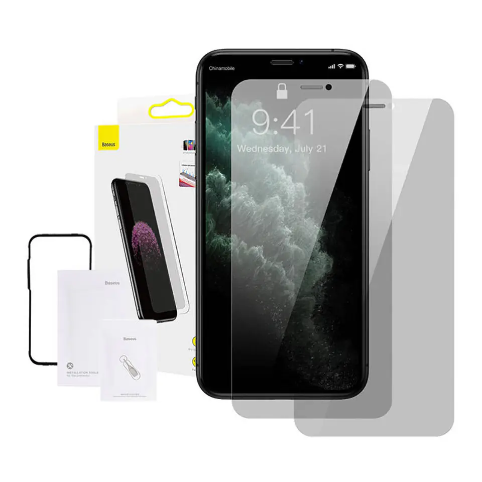 ⁨Szkło hartowane z filtrem prywatyzującym 0.3mm Baseus do iPhone XR / 11⁩ w sklepie Wasserman.eu