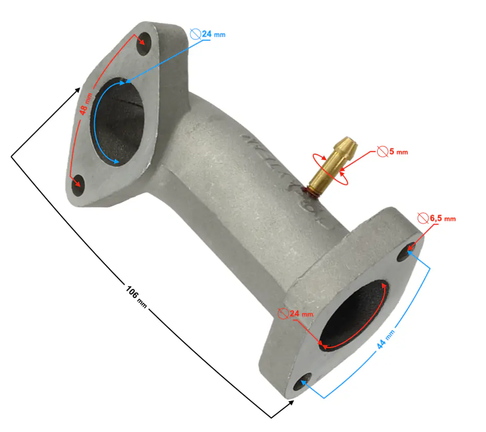 ⁨Króciec ssący do motoroweru 130cc⁩ w sklepie Wasserman.eu