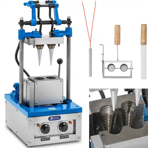 ⁨Waflownica maszyna do wypieku wafli rożków na lody 50 - 60 wafli / godz. 47 x 112 mm⁩ w sklepie Wasserman.eu