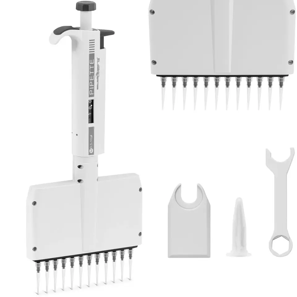 ⁨Pipeta laboratoryjna 12 kanałowa ręczna 0.005-0.01 ml⁩ w sklepie Wasserman.eu