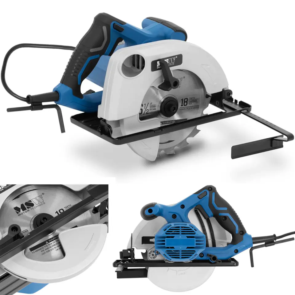 Pilarka piła tarczowa ręczna śr. 165 mm 1300 W 0-45 stopni w sklepie Wasserman.eu