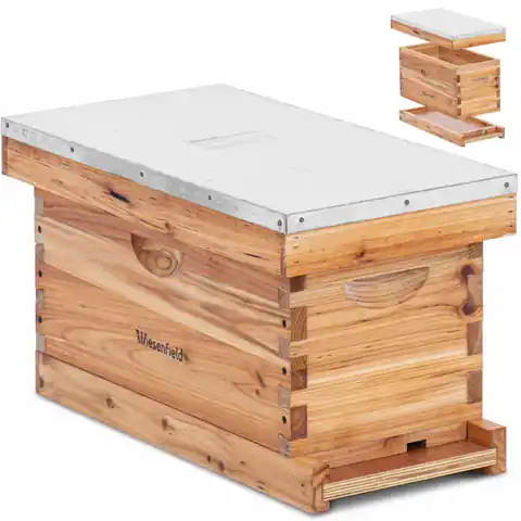 ⁨Ul pszczeli odkładowy transporter drewniany ze stalową pokrywą 505 x 230 x 245 mm⁩ w sklepie Wasserman.eu