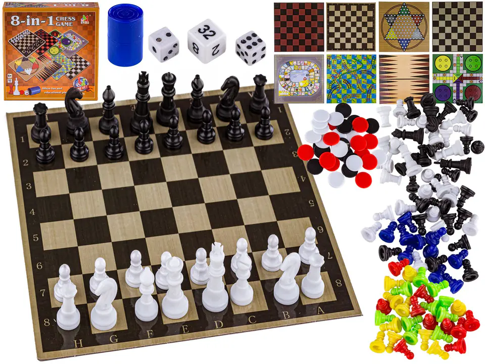 ⁨8in1 Game Chess Checkers Chinese Set of Board Games⁩ at Wasserman.eu