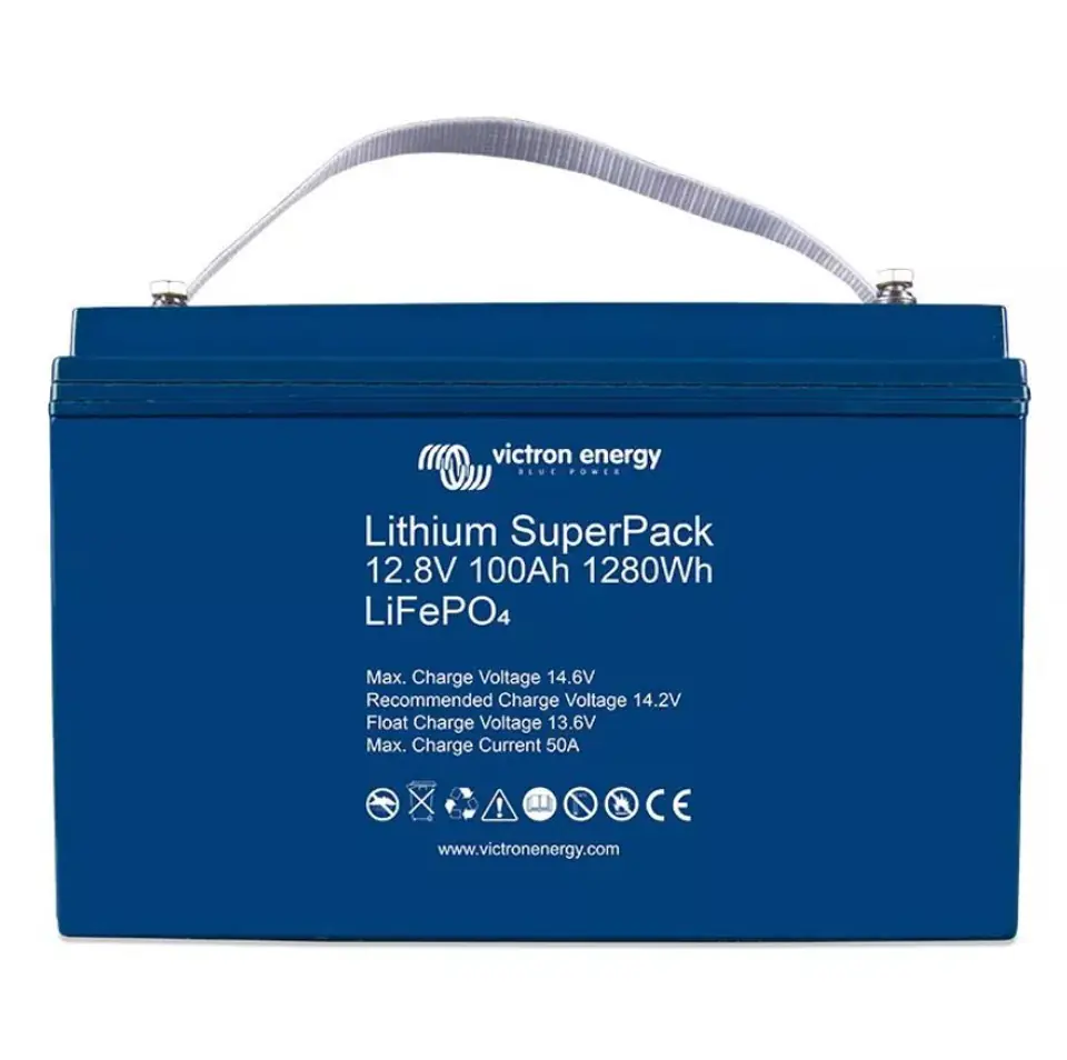 ⁨Victron Energy LiFePO4 SuperPack BAT512110710 12,8V/100Ah battery⁩ at Wasserman.eu