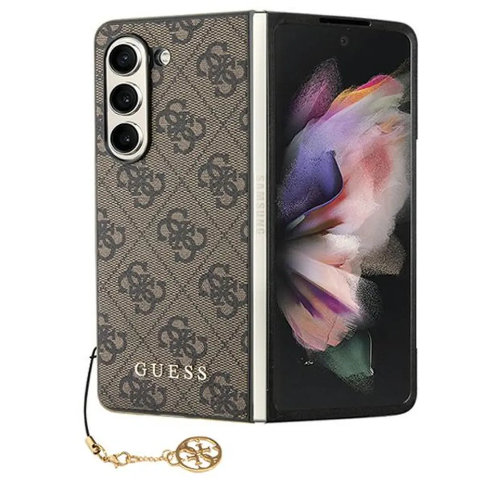 ⁨Guess GUHCZFD5GF4GBR F946 Z Fold5 brązowy/brown hardcase 4G Charms Collection⁩ w sklepie Wasserman.eu