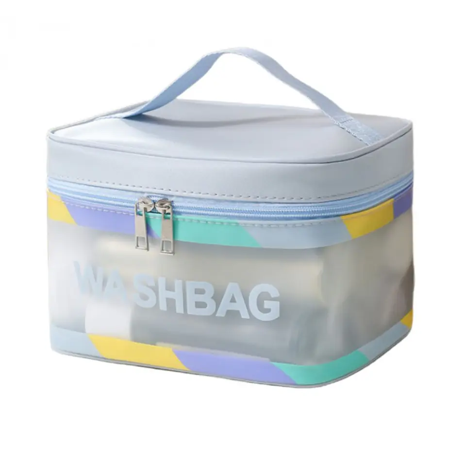 ⁨Kosmetyczka rozkładana WASHBAG kuferek niebieska KS73⁩ w sklepie Wasserman.eu