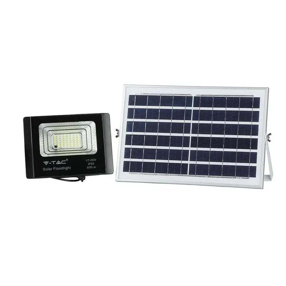 ⁨Projektor LED Solarny V-TAC 12W Czarny IP65, Pilot, Timer VT-25W 4000K 550lm⁩ w sklepie Wasserman.eu