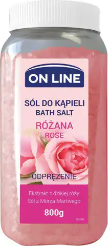 ⁨On Line Odprężająca Sól do kąpieli Róża 800g⁩ w sklepie Wasserman.eu