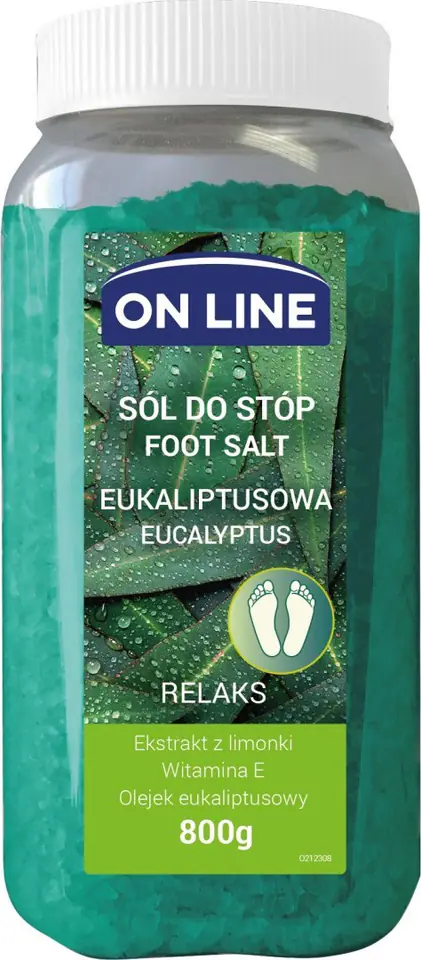 ⁨On Line Eucalyptus Foot Salt - Relaxation 800g⁩ at Wasserman.eu