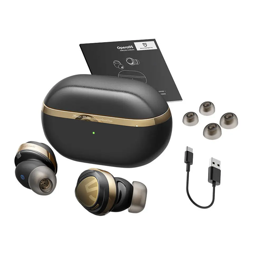 ⁨Soundpeats Opera05 - in-ear headphones, black and gold⁩ at Wasserman.eu