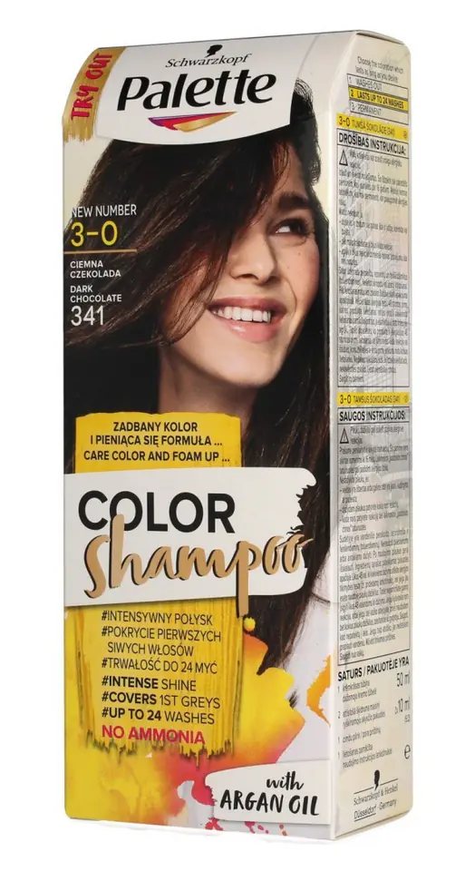 ⁨Palette Color Shampoo Coloring Shampoo No. 3-0 (341) Dark Chocolate 1op.⁩ at Wasserman.eu