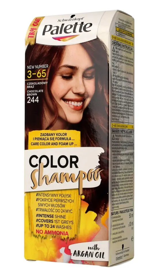 ⁨Palette Color Shampoo Coloring Shampoo No. 3-65 (244) Chocolate Brown 1op.⁩ at Wasserman.eu