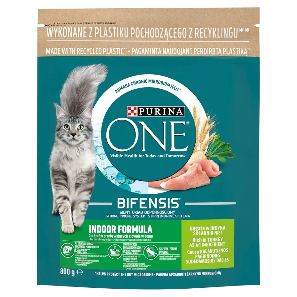 ⁨PURINA One Bifensis Adult Indoor - dry cat food - 800 g⁩ at Wasserman.eu