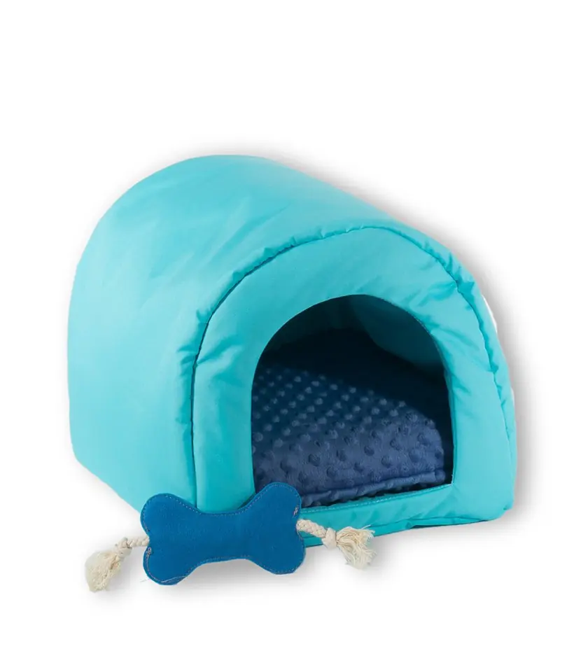 ⁨GO GIFT Dog and cat cave bed - blue - 40 x 33 x 29 cm⁩ at Wasserman.eu