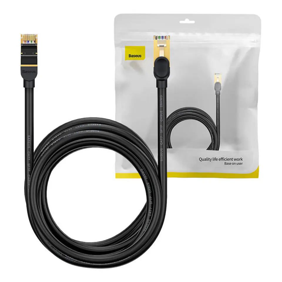 ⁨Baseus Ethernet RJ45 Network Cable, 10Gb, 8m (Black)⁩ at Wasserman.eu