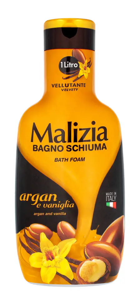 ⁨MALIZIA Płyn do kąpieli Argan & Wanilia 1000 ml⁩ w sklepie Wasserman.eu