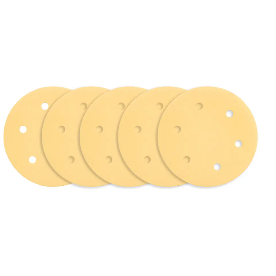 ⁨Papier ścierny na rzep 225 mm, K180, 5 szt., z 6 otworami do szlifierki 59G264, 59G265⁩ w sklepie Wasserman.eu