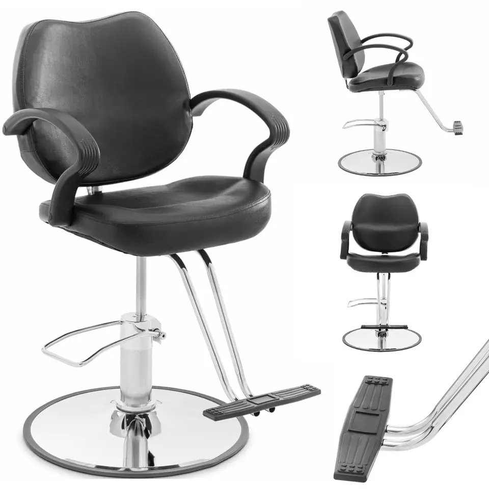 ⁨Fotel fryzjerski barberski kosmetyczny z podnóżkiem Physa GRAYS - czarny⁩ w sklepie Wasserman.eu