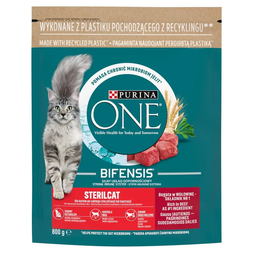 ⁨PURINA One Bifensis Sterilcat Wołowina - sucha karma dla kota - 800 g⁩ w sklepie Wasserman.eu