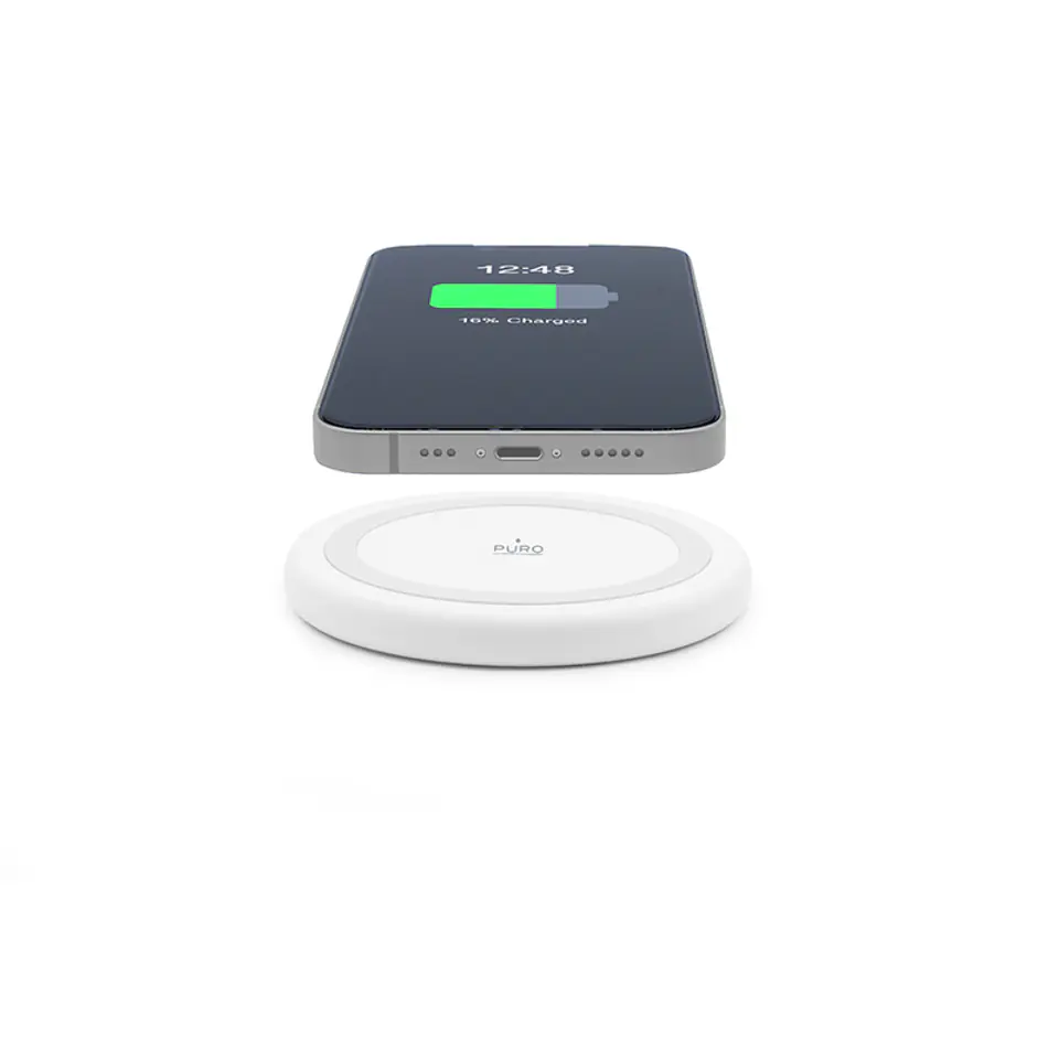 ⁨PURO Wireless Charging Station QI - Bezprzewodowa ładowarka indukcyjna Qi (biały)⁩ w sklepie Wasserman.eu