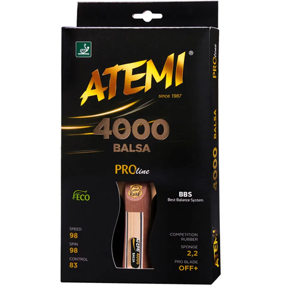 ⁨Atemi 4000 Balsa concave ping pong racket⁩ at Wasserman.eu