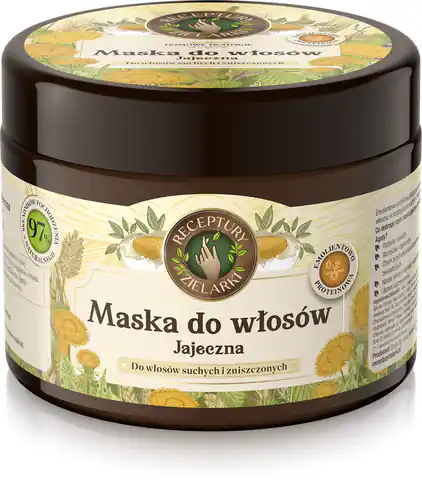 ⁨RECEPTURY ZIELARKI Domowe Tradycje Maska jajeczna do włosów suchych i zniszczonych 300ml⁩ w sklepie Wasserman.eu