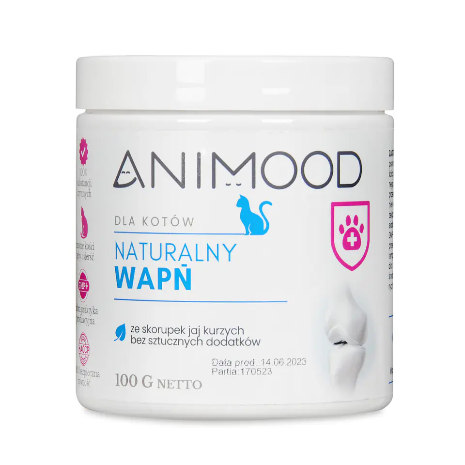 ⁨ANIMOOD Naturalny wapń dla kota 100g⁩ w sklepie Wasserman.eu