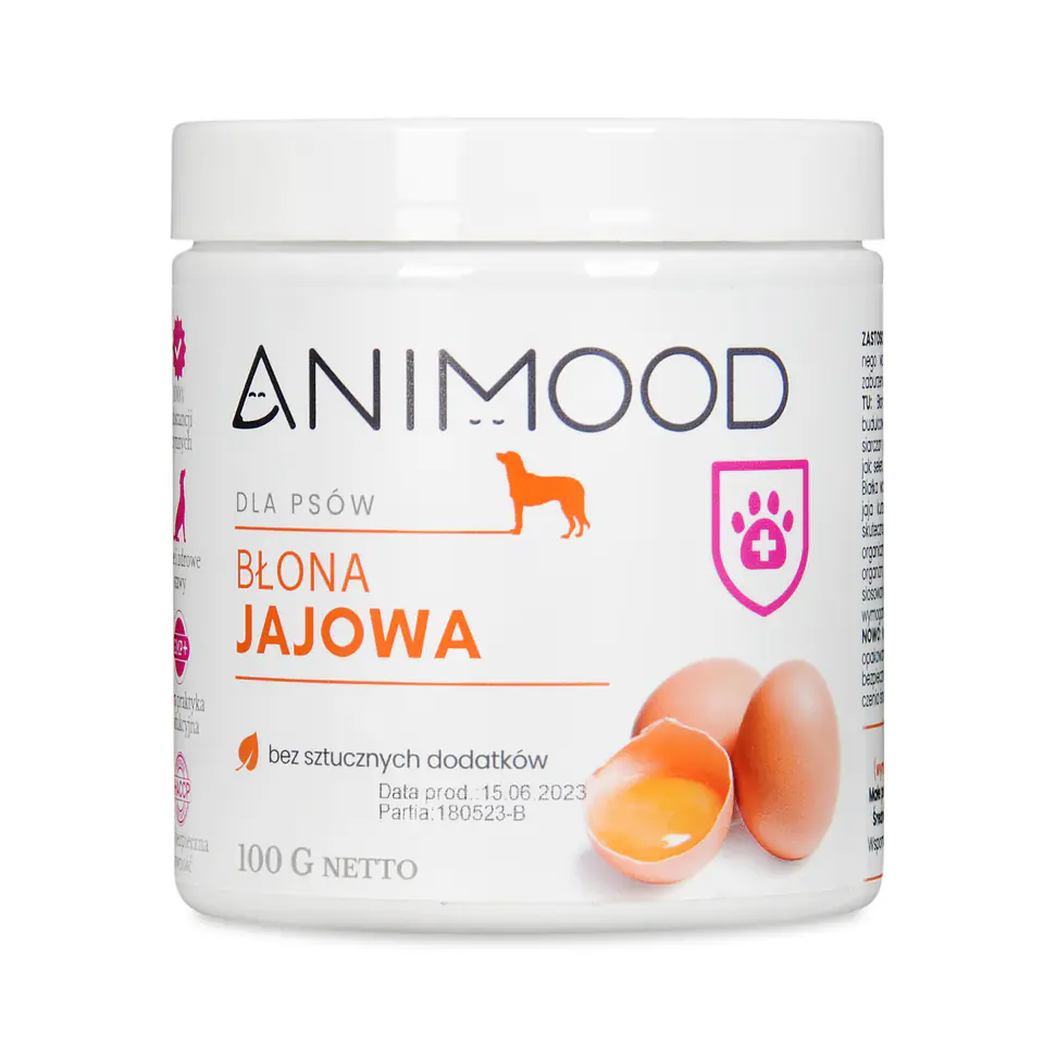 ⁨ANIMOOD Błona jajowa dla psa 100g⁩ w sklepie Wasserman.eu