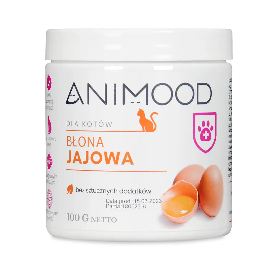 ⁨ANIMOOD Błona jajowa dla kota 100g⁩ w sklepie Wasserman.eu