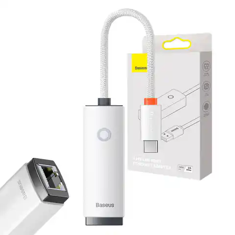 ⁨Adapter sieciowy Baseus Lite Series USB-C do RJ45 (biały)⁩ w sklepie Wasserman.eu
