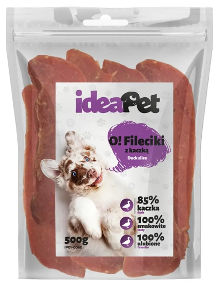 ⁨IdeaPet Fileciki z kaczką 500g⁩ w sklepie Wasserman.eu