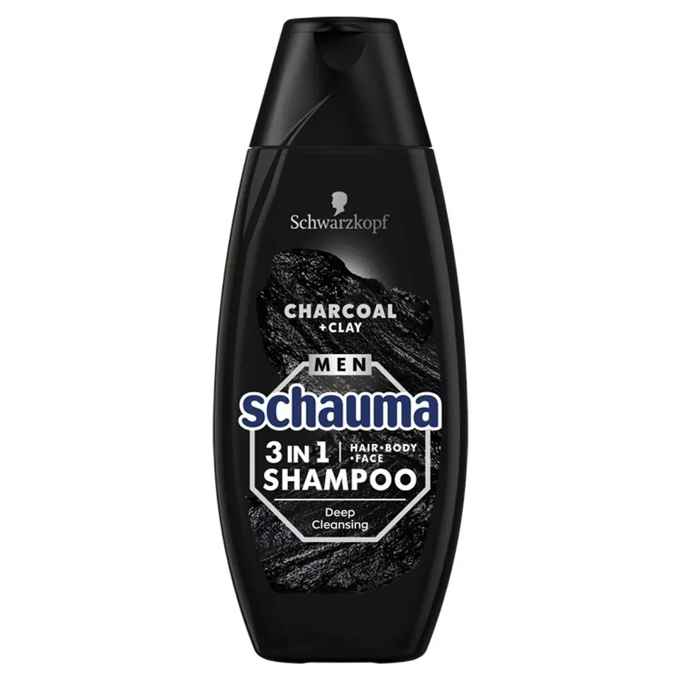 ⁨Schwarzkopf Schauma Men Cleansing Shampoo 3in1 Charcoal 400ml⁩ at Wasserman.eu