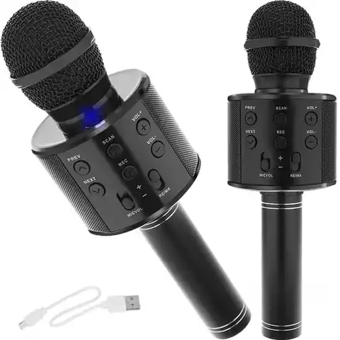 ⁨Mikrofon karaoke- czarny Izoxis 22189⁩ w sklepie Wasserman.eu