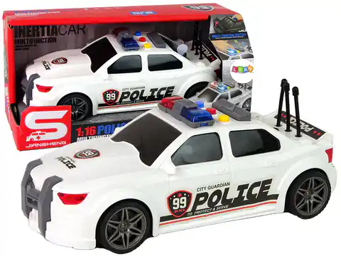 ⁨Auto Sportowe Policja 1:16 Biały Dźwięk⁩ w sklepie Wasserman.eu