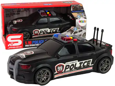 ⁨Auto Sportowe Policja 1:16 Czarny Dźwięk⁩ w sklepie Wasserman.eu