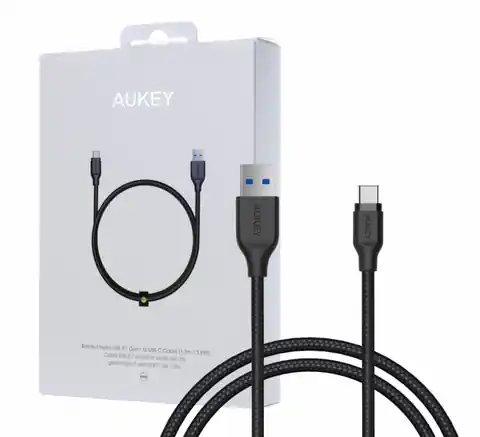 ⁨CB-AC1 Black nylon quick cable Quick Charge | FCP | AFC | USB C-USB 3.1 | 1.2m | 5 Gbps⁩ at Wasserman.eu