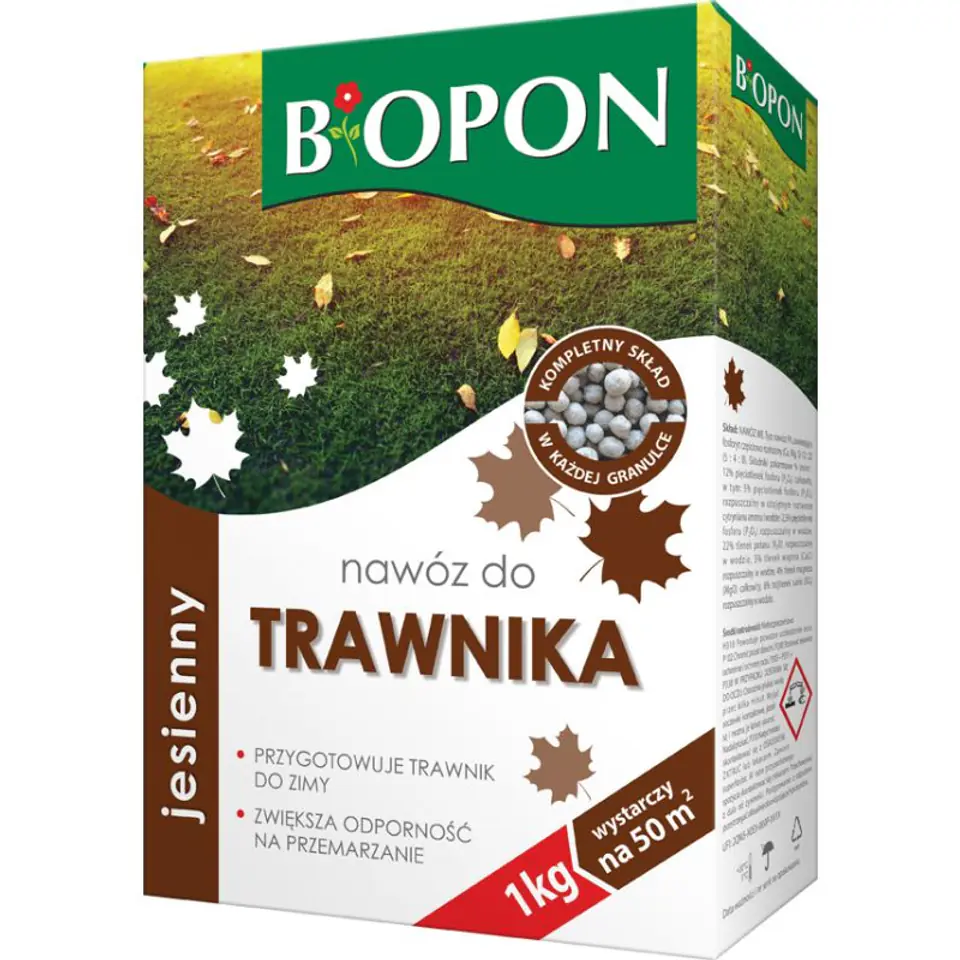 ⁨NAWÓZ - JESIENNY DO TRAWNIKA GRANULAT KARTON 1 KG⁩ w sklepie Wasserman.eu