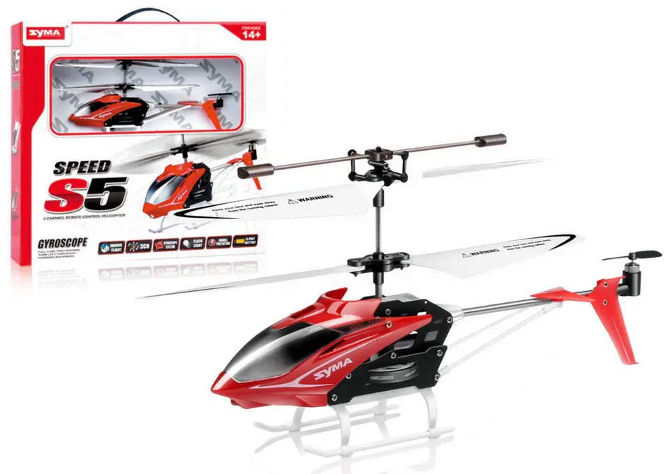 ⁨Zdalnie Sterowany Helikopter S5 SYMA RC Czerwony⁩ w sklepie Wasserman.eu