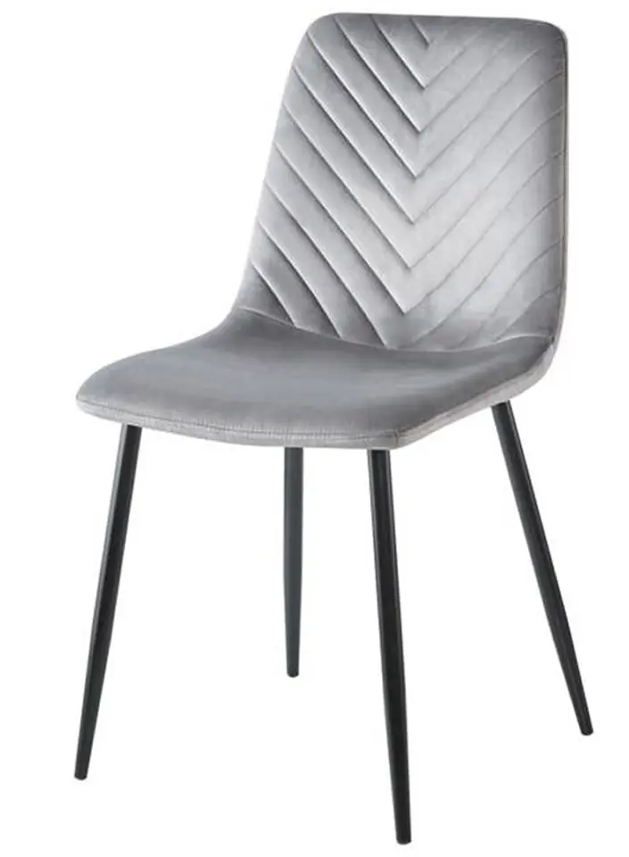 ⁨Krzesło tapicerowane TRIO VELVET LIGHT GREY⁩ w sklepie Wasserman.eu