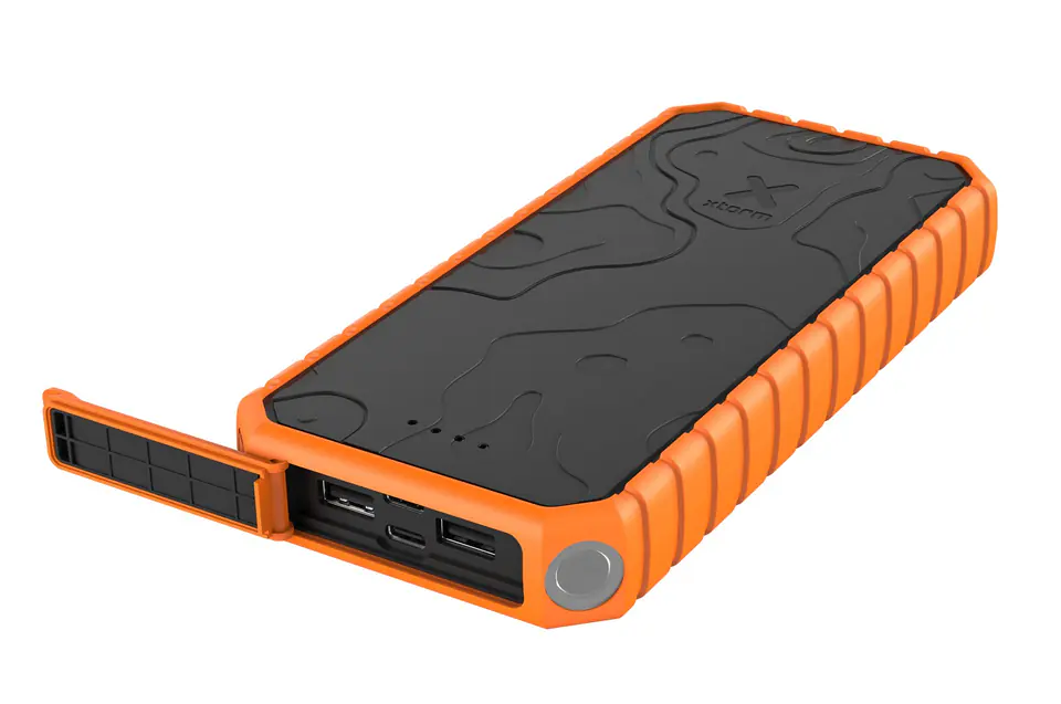 ⁨Xtorm Powerbank Rugged 20,000 mAh, (USB-C PD35W, USB-C 15W, 2x USB-A QC 3.0 18W), IP65 waterproof, LED torch, orange⁩ at Wasserman.eu