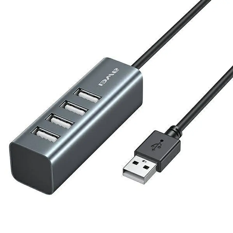 ⁨AWEI HUB CL-122 4xUSB-A/USB-A black/black⁩ at Wasserman.eu