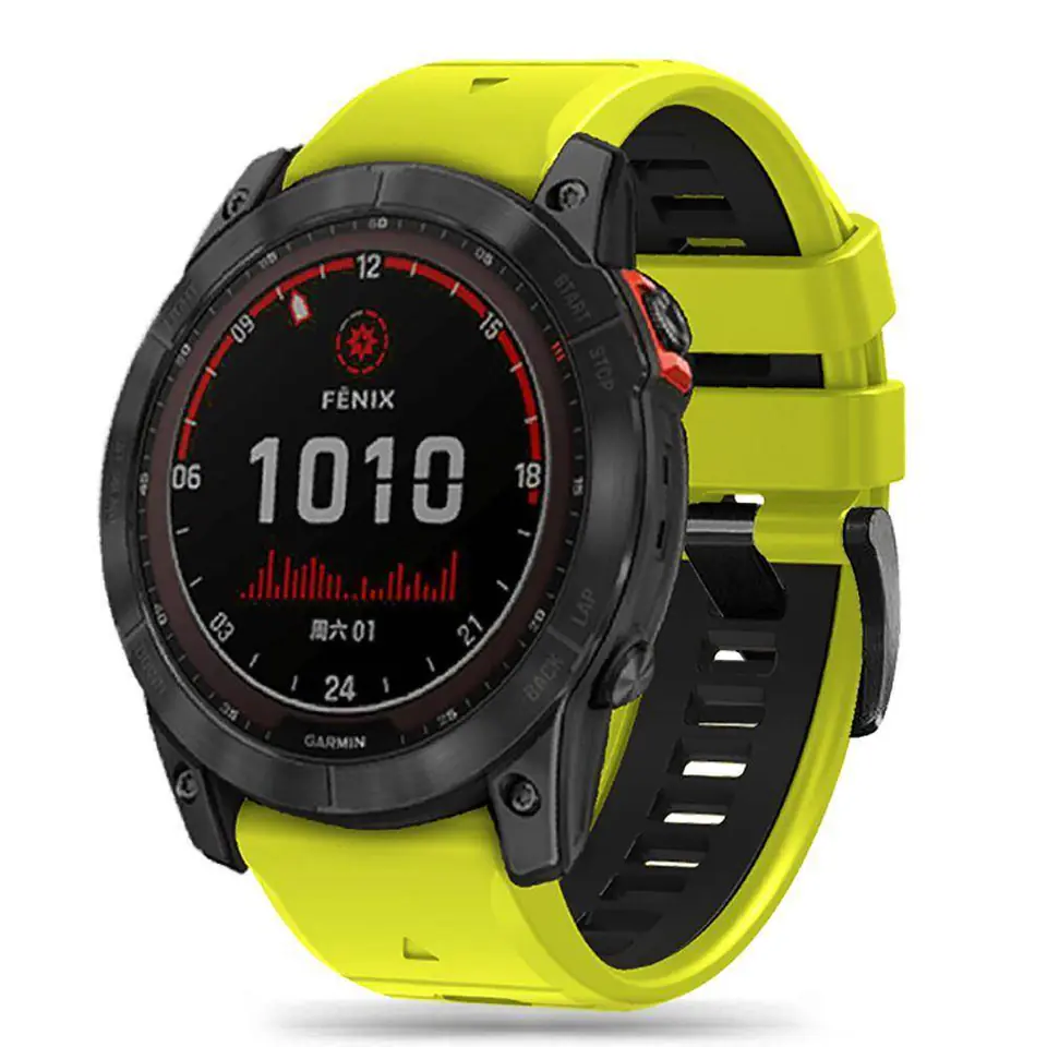 ⁨Pasek do GARMIN FENIX 3 / 5X / 3HR / 5X PLUS / 6X / 6X PRO / 7X Tech-Protect IconBand limonkowo-czarne⁩ w sklepie Wasserman.eu