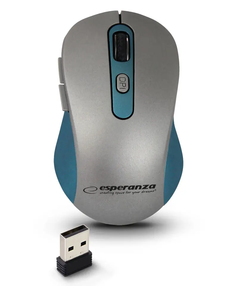 ⁨EM131B Esperanza mysz bezprz. 2.4ghz 6d opt. usb adara niebieska⁩ w sklepie Wasserman.eu