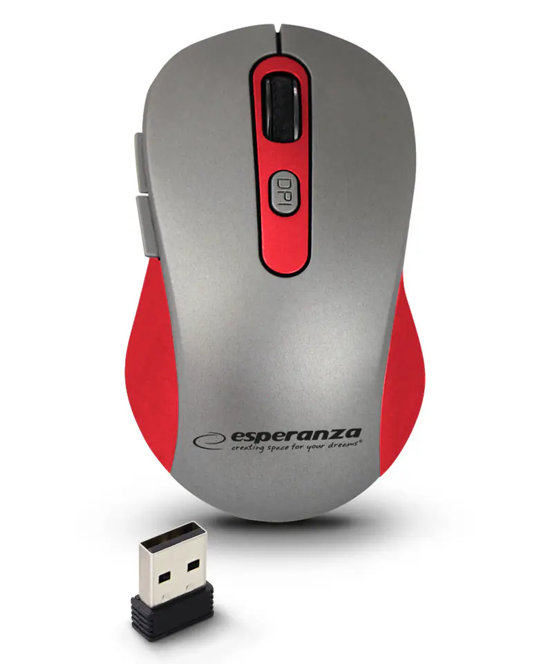 ⁨EM131R Esperanza mysz bezprz. 2.4ghz 6d opt. usb adara czerwona⁩ w sklepie Wasserman.eu