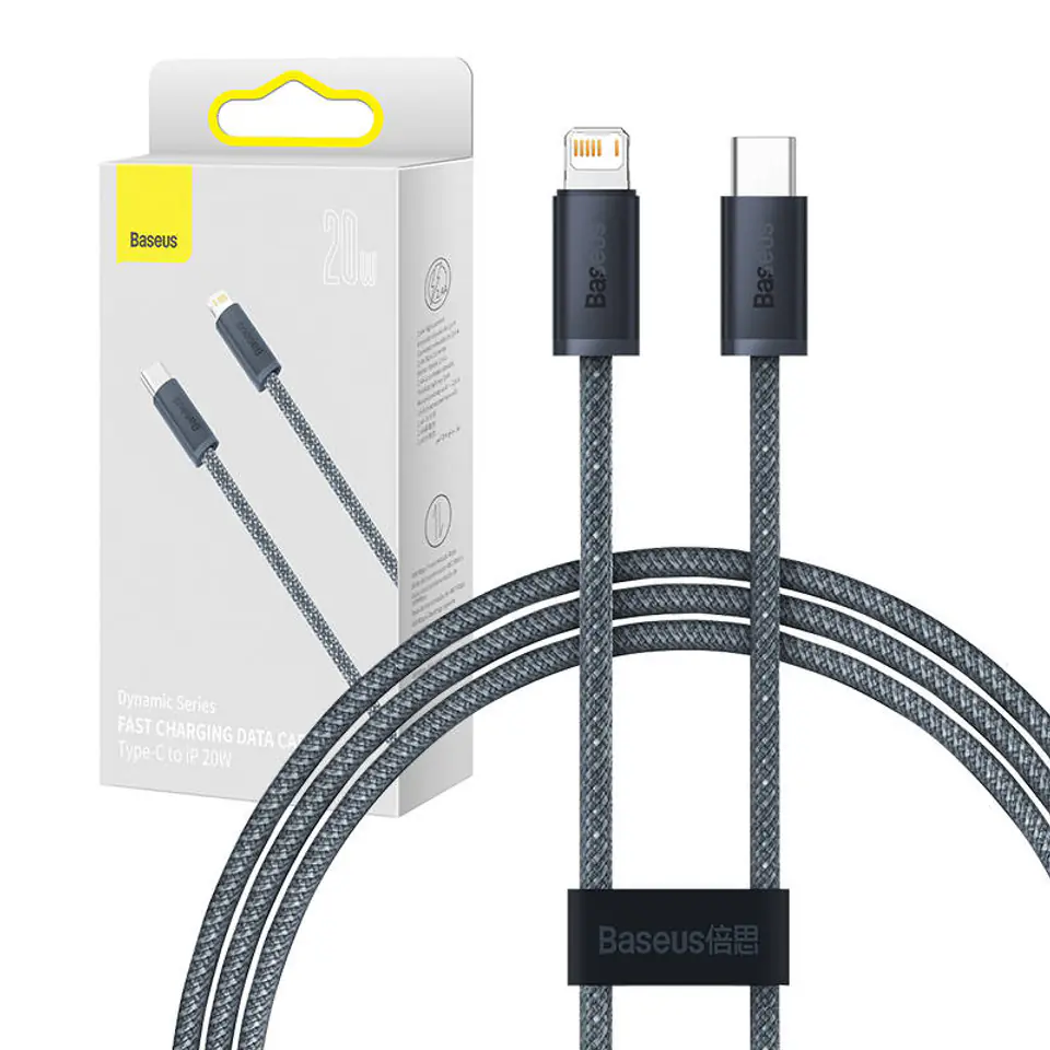 ⁨Baseus usb-c cable for lightning dynamic series, 20w, 100 cm grey⁩ at Wasserman.eu